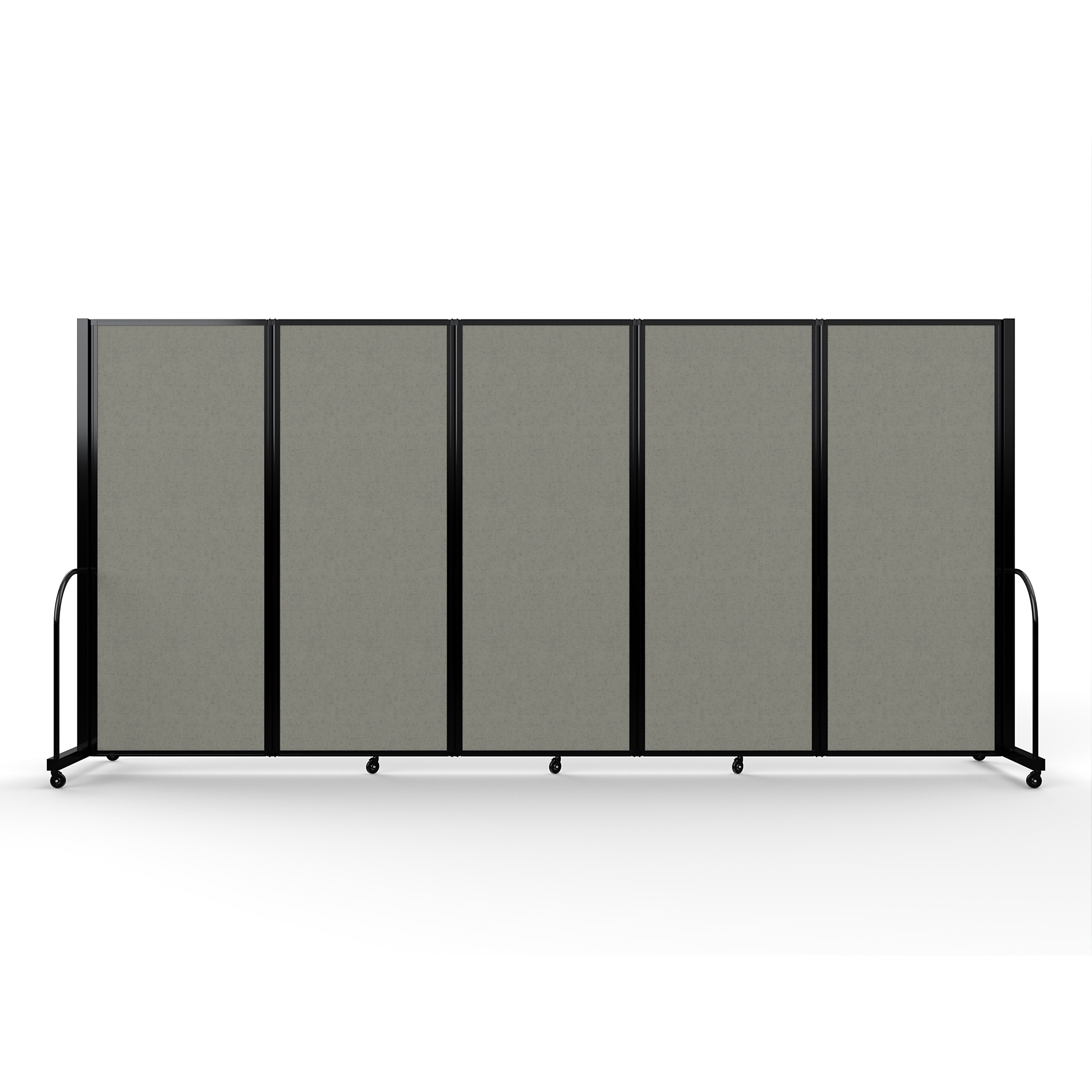 Screenflex Full Motion Divider — 6ft. 10in. x 14ft. 1in., Black Frame, Gray Smoke, Model# FSH-6105-B-SGY
